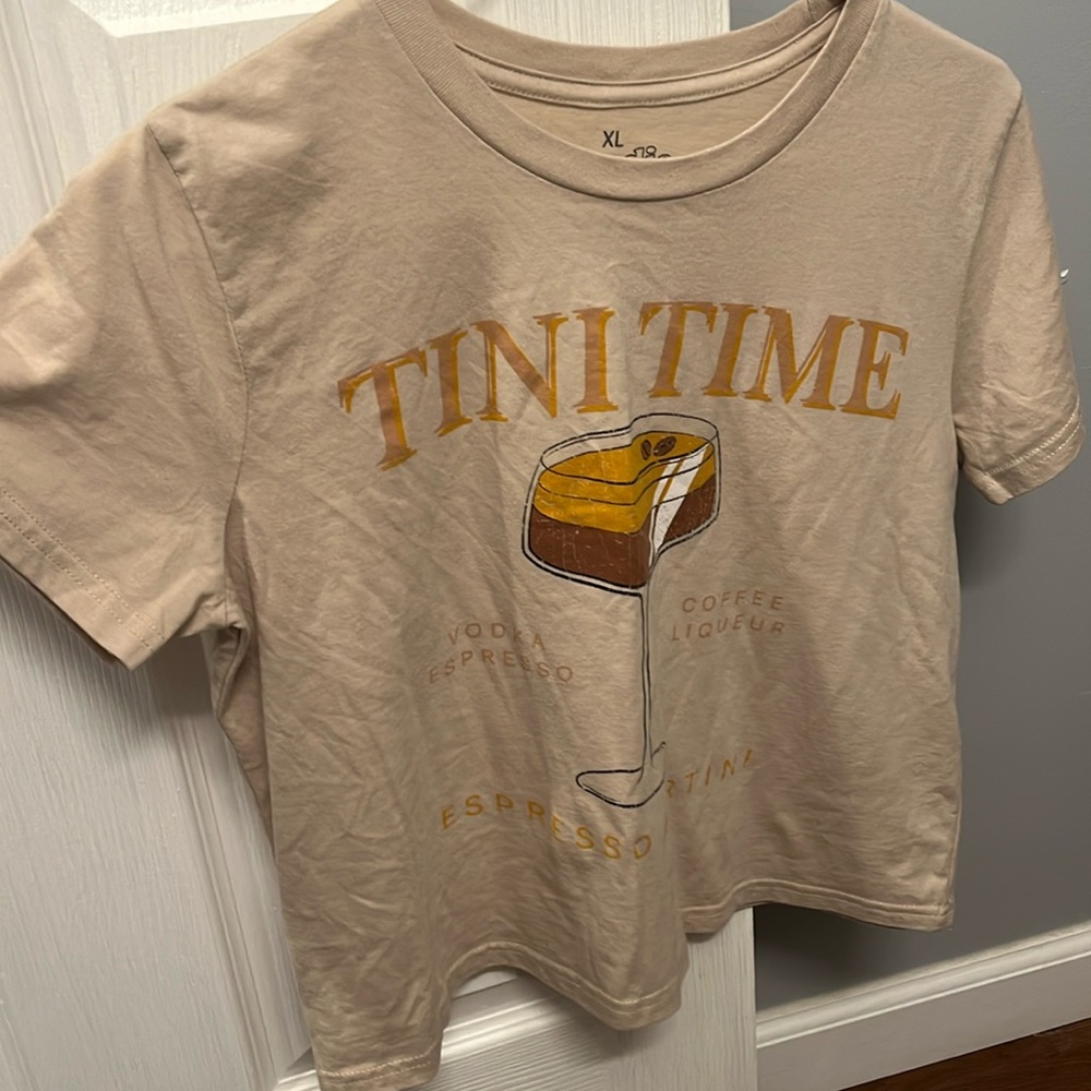 Brown/tan espresso martini crop top